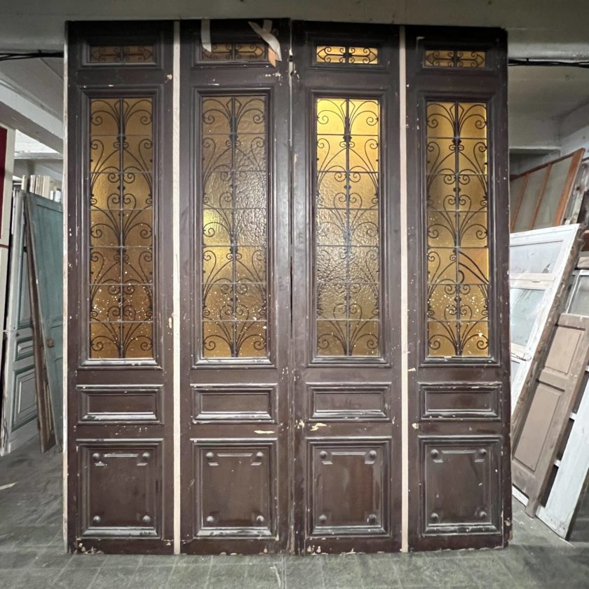 Grande porte vitrée style haussmannien 128x308 cm