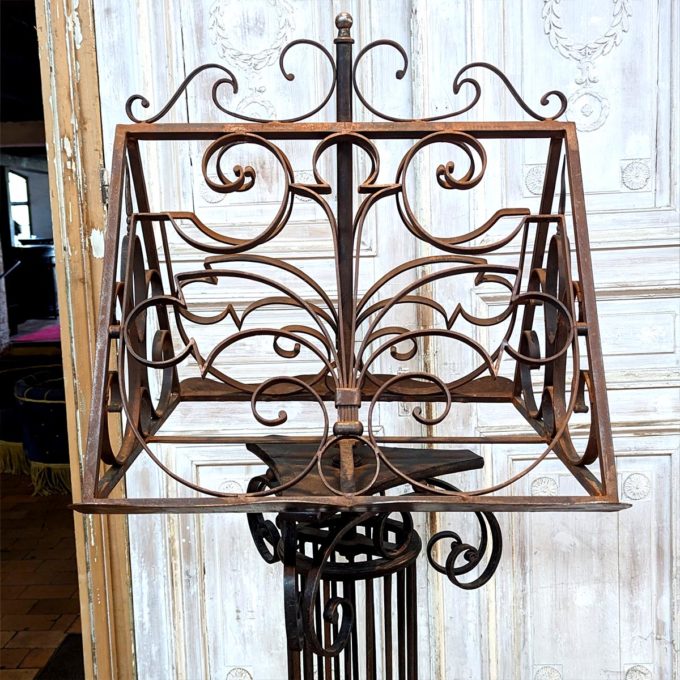 Wrought iron and bronze lectern top