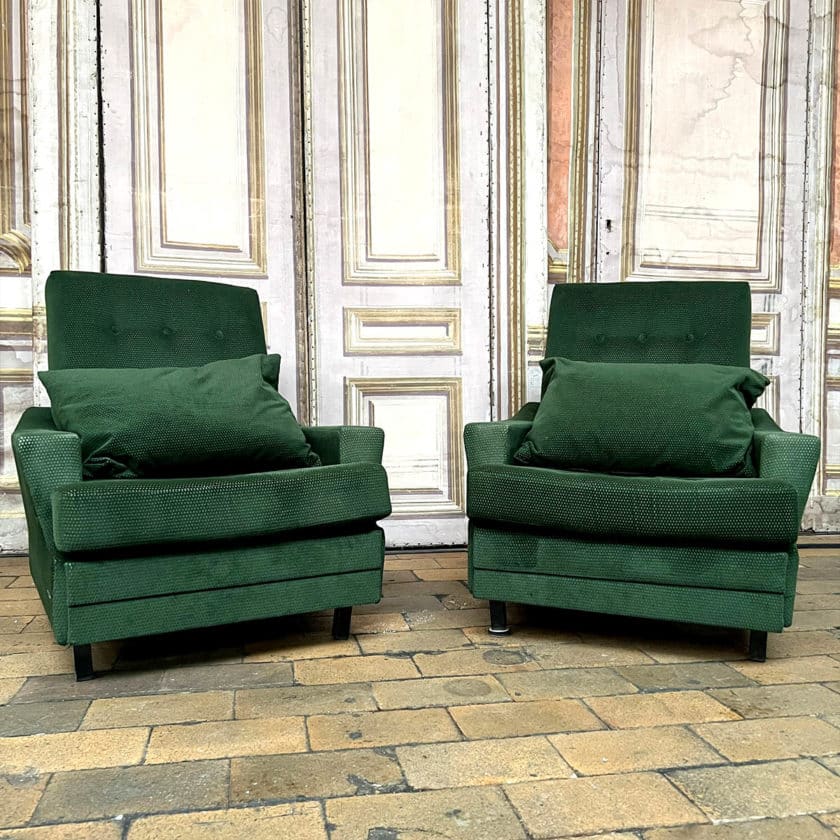 Pair of 60's front armchairs
