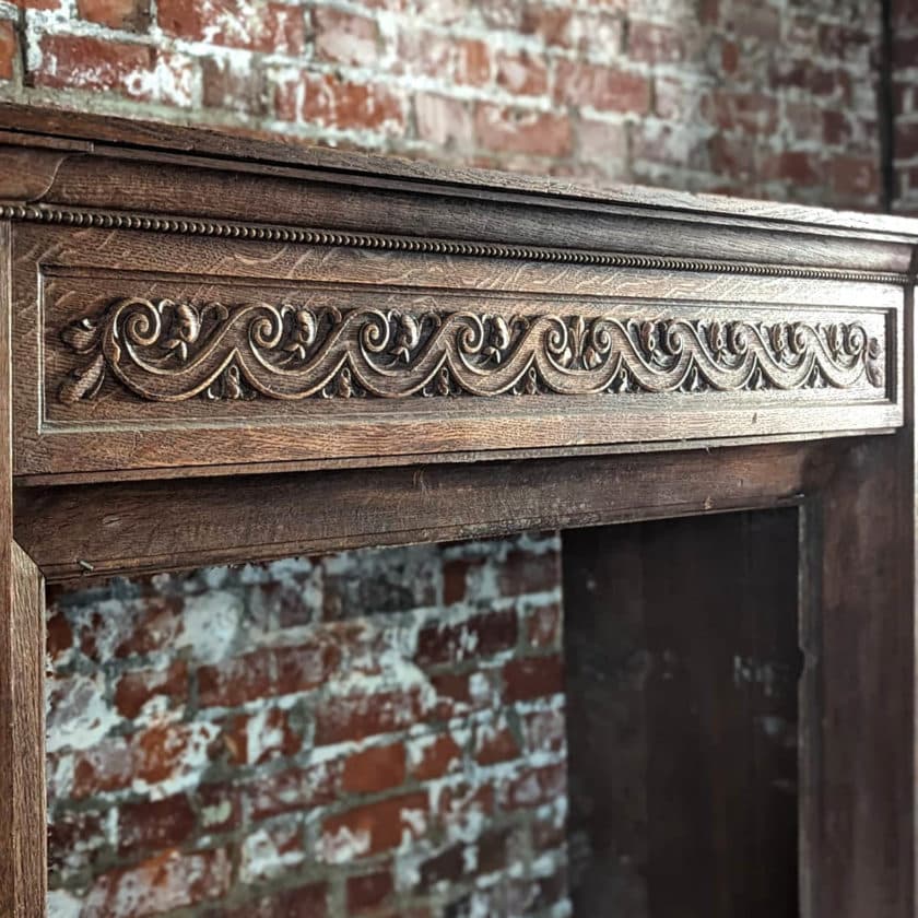 Louis XVI style wood mantel details