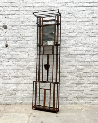 Art Deco hammered iron coat rack
