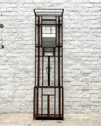Art Deco hammered iron coat rack