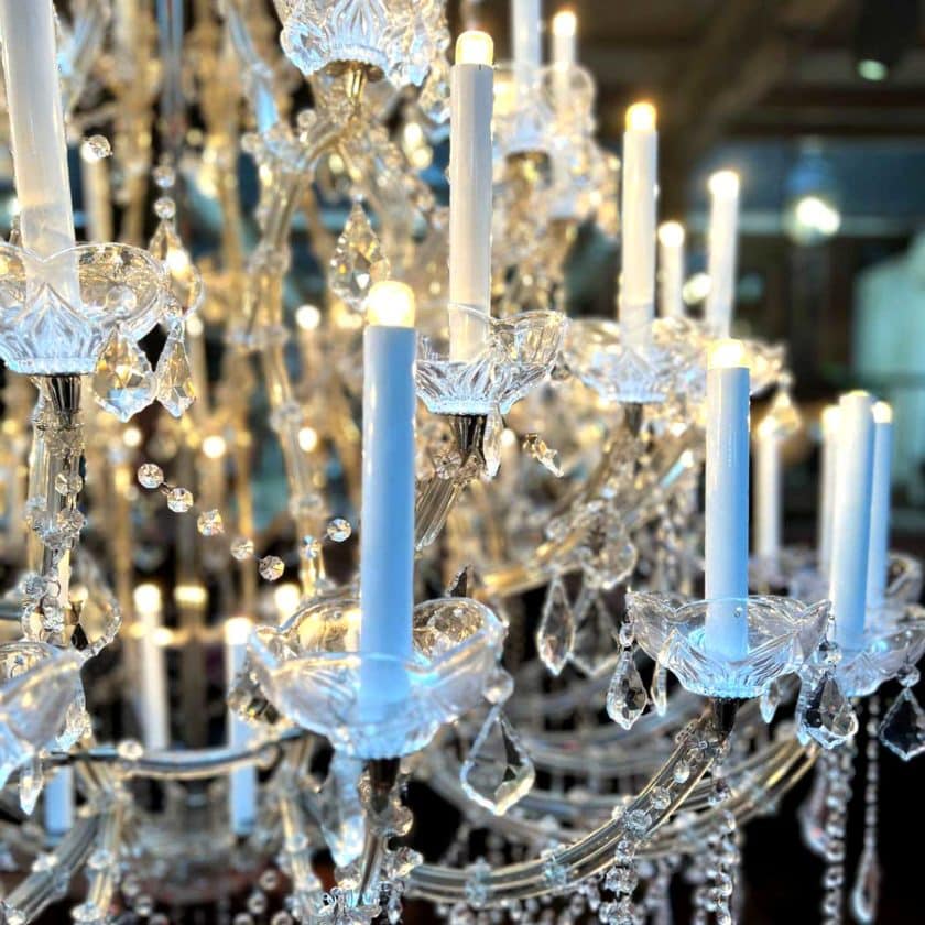 66-arm chandelier in glass details side
