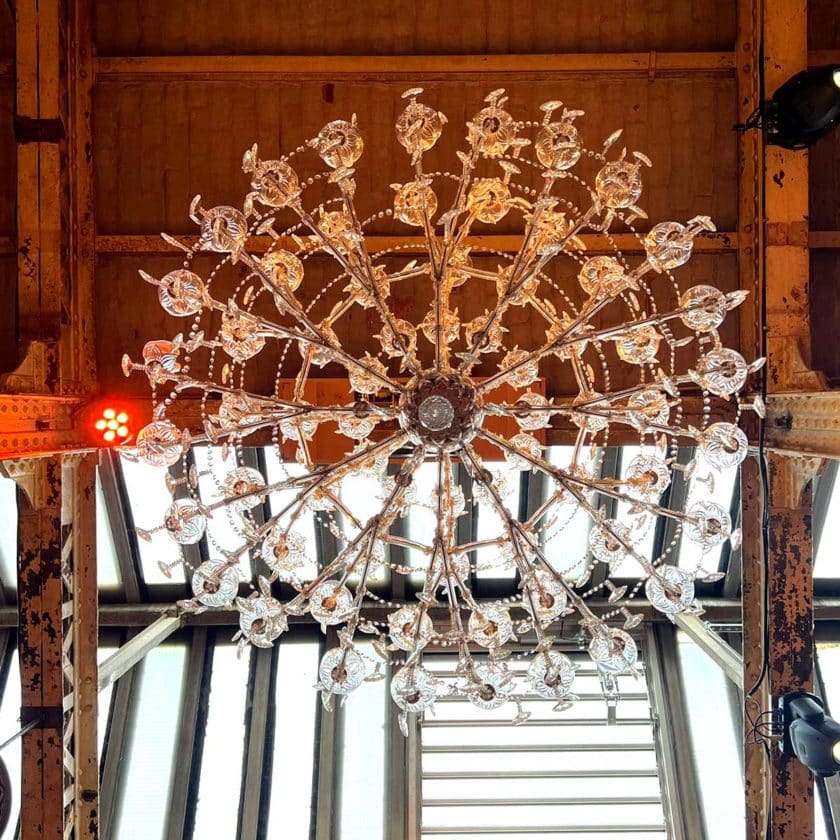 Chandelier with 66 glass arms down 1
