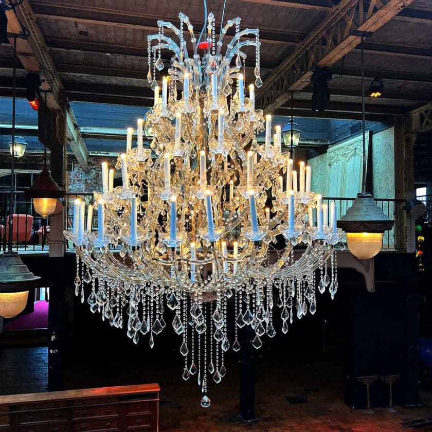Chandelier with 66 glass arms side 1