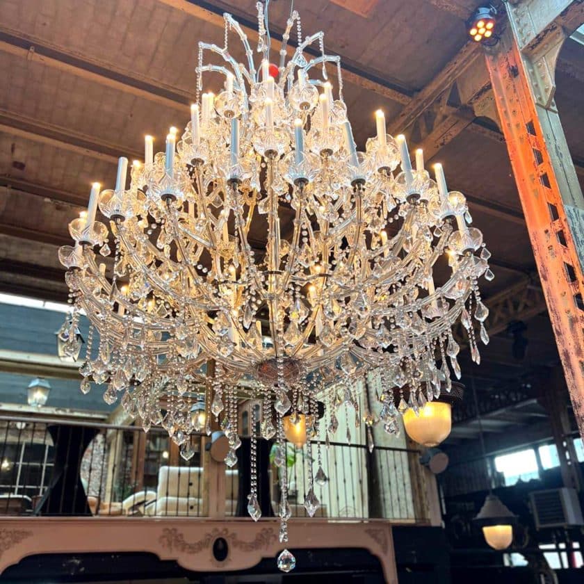 66-arm chandelier in side glass