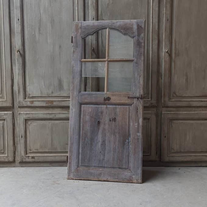 Louis XV glass door in pickled oak 82x177 cm