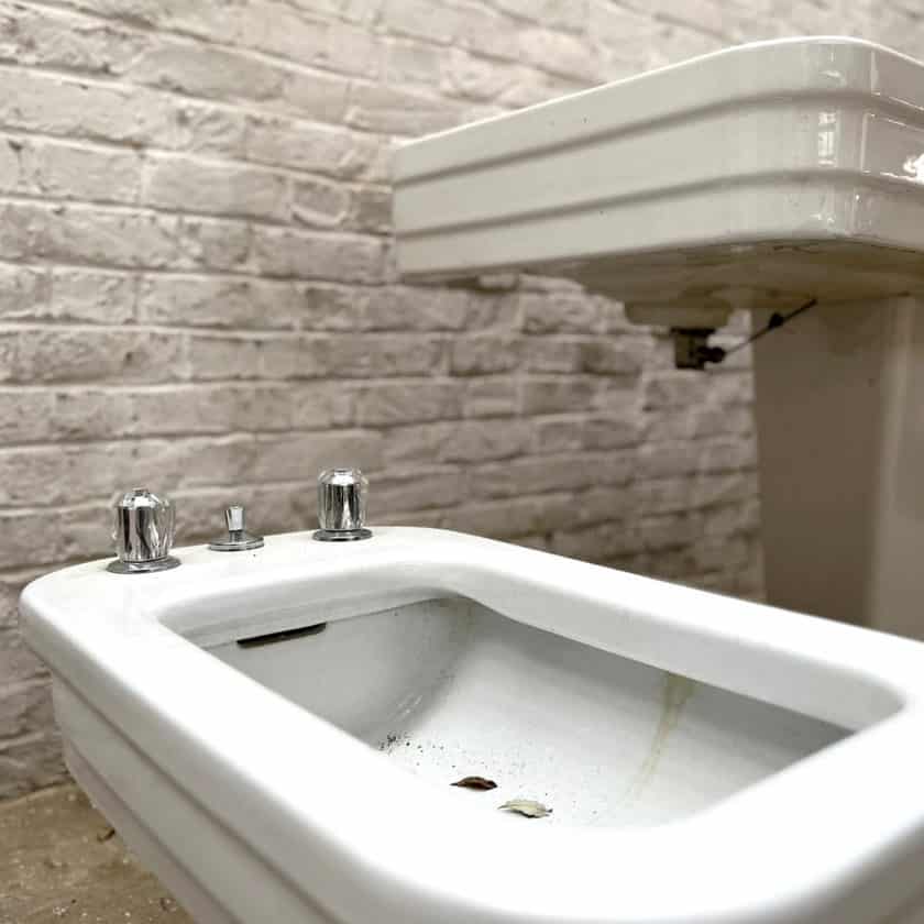 Ancien lavabo double vasque avec bidet