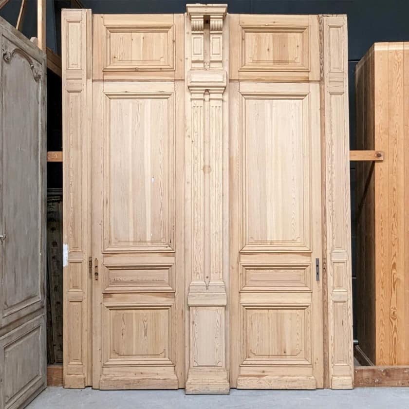 wood panelling with two single doors