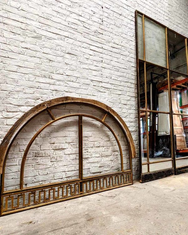 Double glass door with side transom