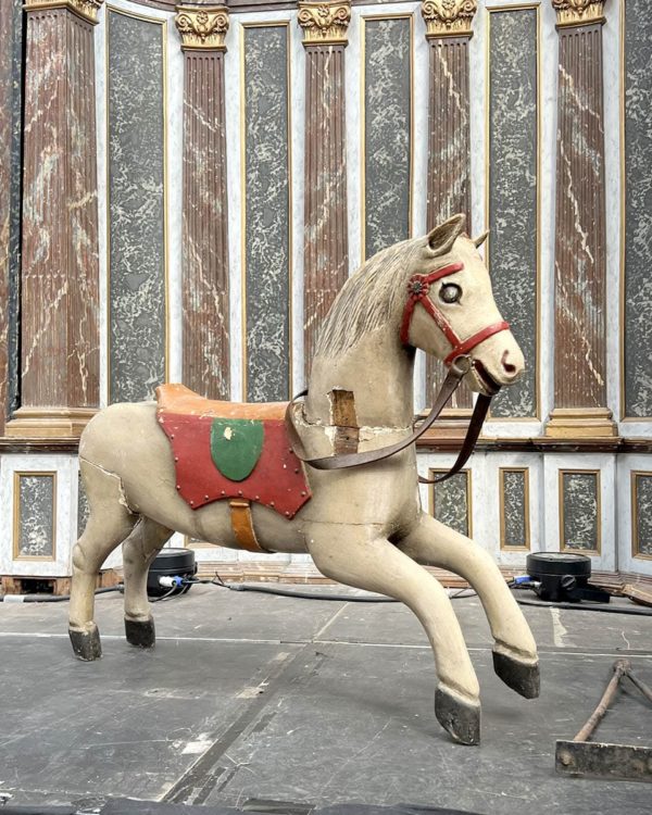 Wooden merry-go-round horse