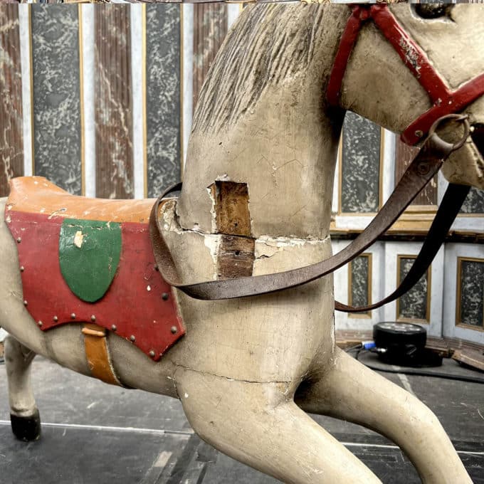 Wooden merry-go-round horse