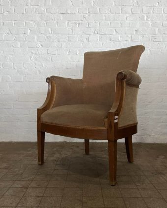 Bergère en velours marron