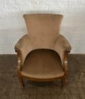 Bergère en velours marron