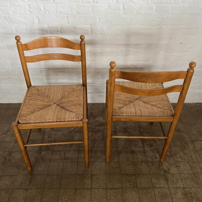 Pair of vintage peasant chairs