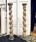 Pair of XVIIIth century columns in carved wood