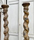 Pair of XVIIIth century columns in carved wood