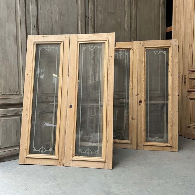 Double porte de placard vitrée 120x170cm front