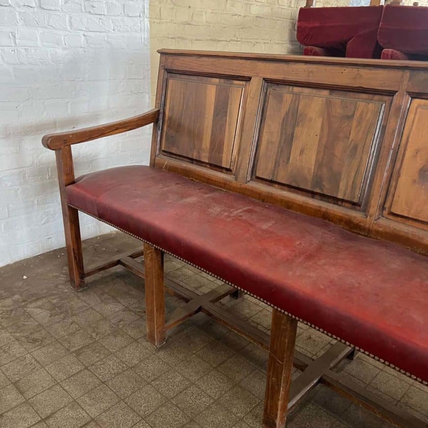 Long moulded wood bench zoom