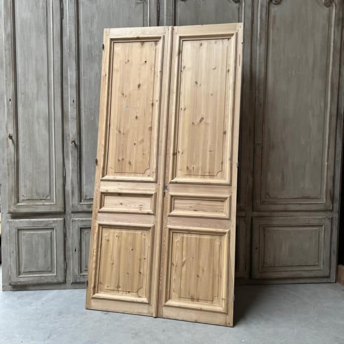 Double Haussmann-style stripped cupboard door 126x252cm
