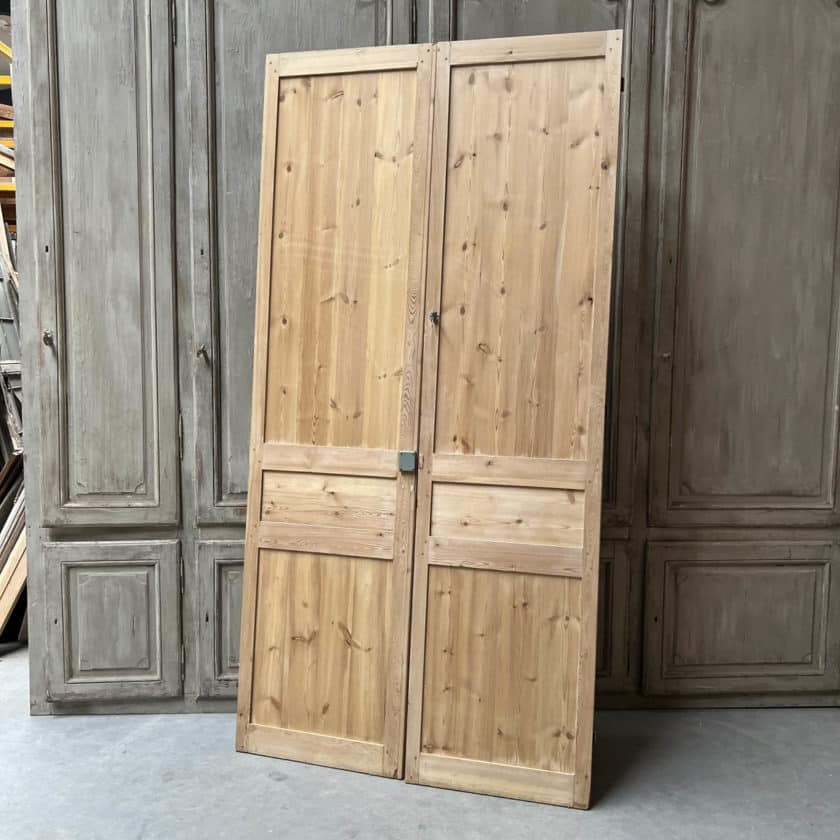 Double Haussmann-style stripped cupboard door 126x252cm