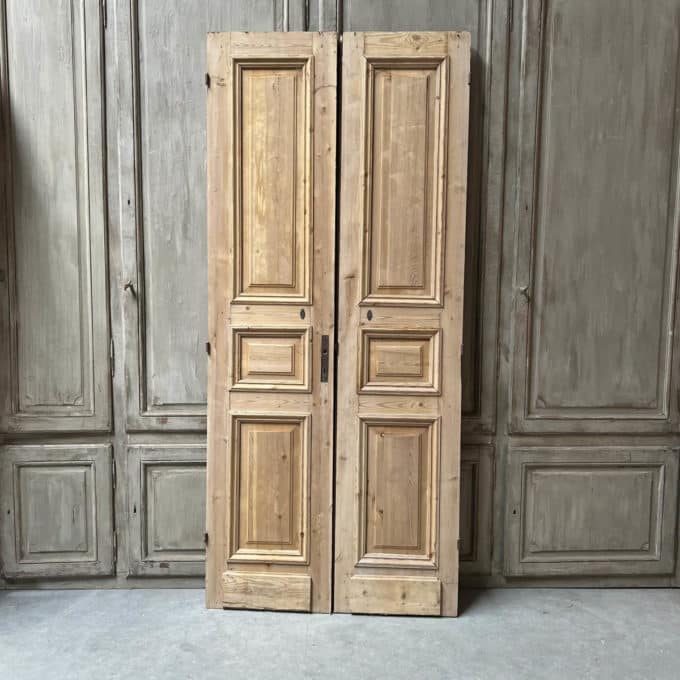 Double porte de placard décapé style haussmannien 112x255,5cm