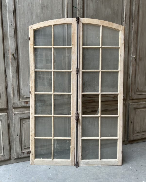 Antique stripped double window
