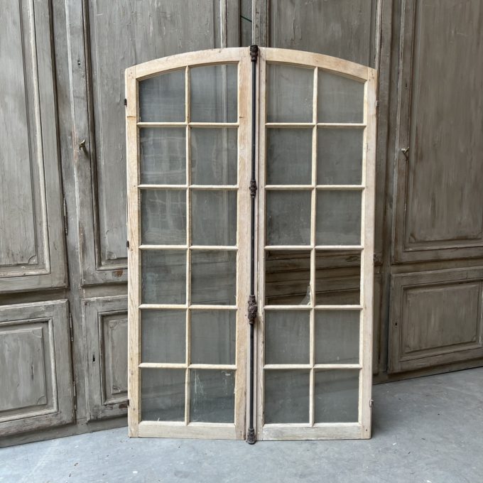 Antique stripped double window