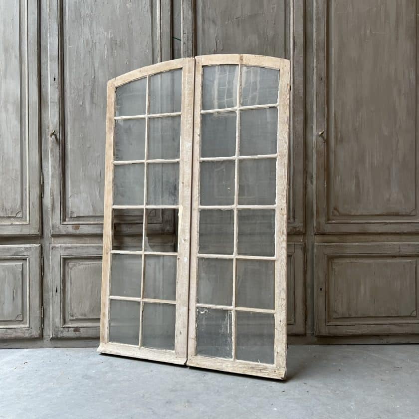 Antique stripped double window