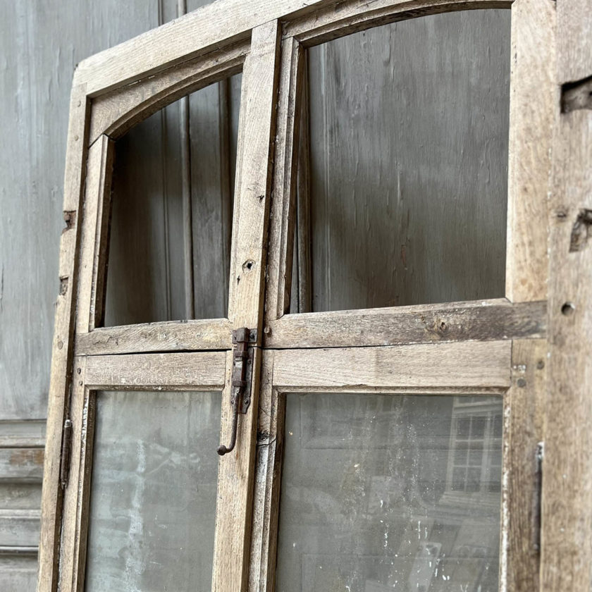Stripped double window with frame