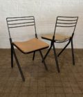 Lot chaise acier et bois