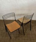 Lot chaise acier et bois top