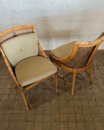 Pair of rattan top chairs