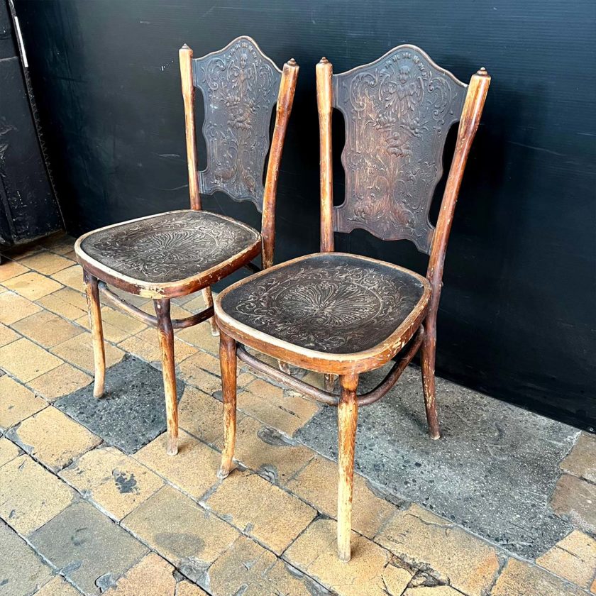 Pair of thonet top style chairs