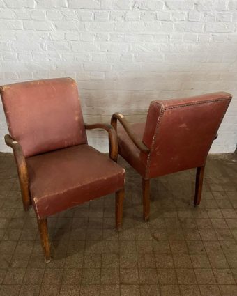 Pair of bridge top armchairs