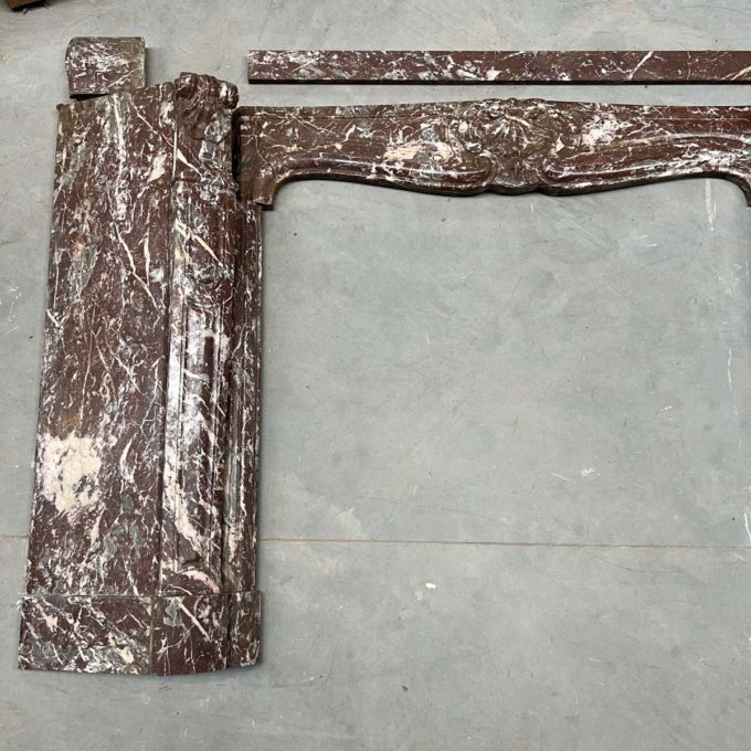 Louis XV style red marble mantel