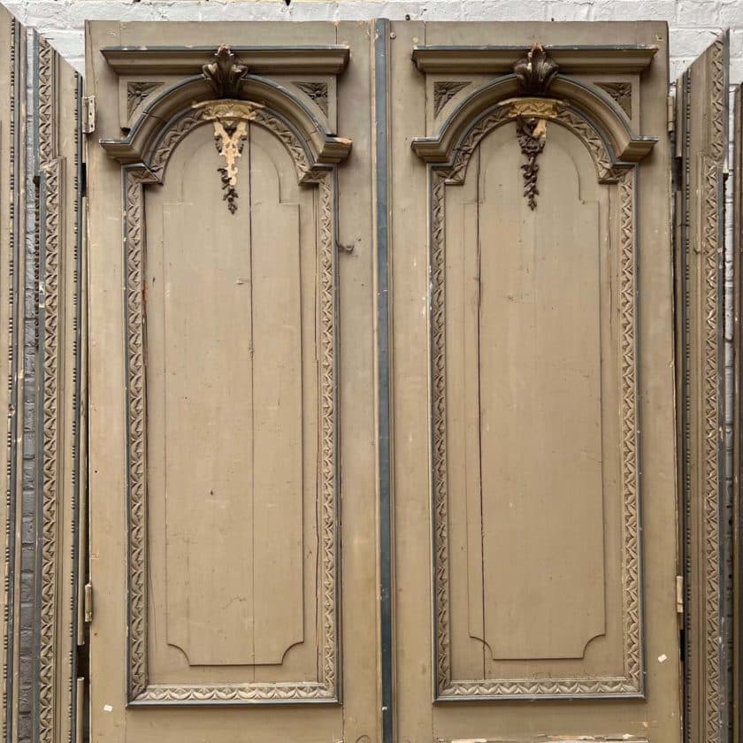 Double door with transom and top frame