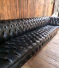 Canapé chesterfield noir de 4m de long top