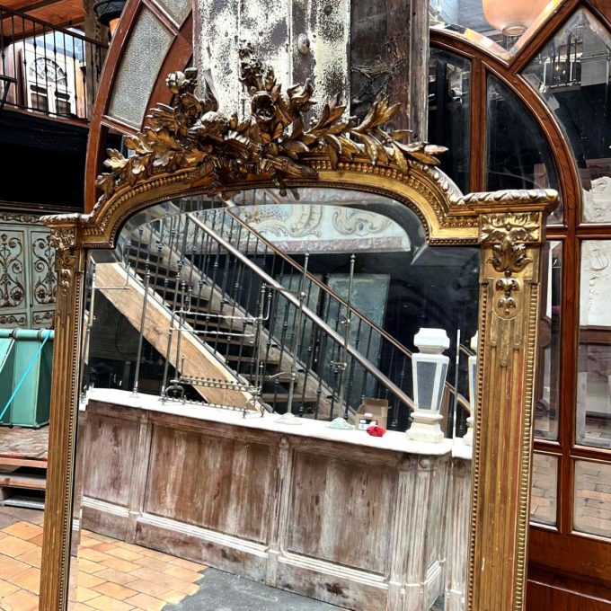 Trumeau style Louis XV miroir biseauté zoom