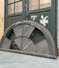 Antique double door with transom down