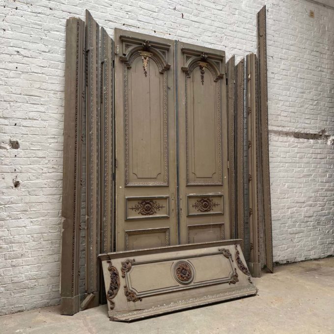 Double door with transom and frame