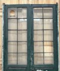 Antique double door with top transom