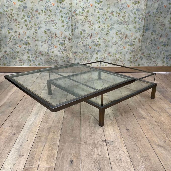 Table basse vintage par maison Jansen open