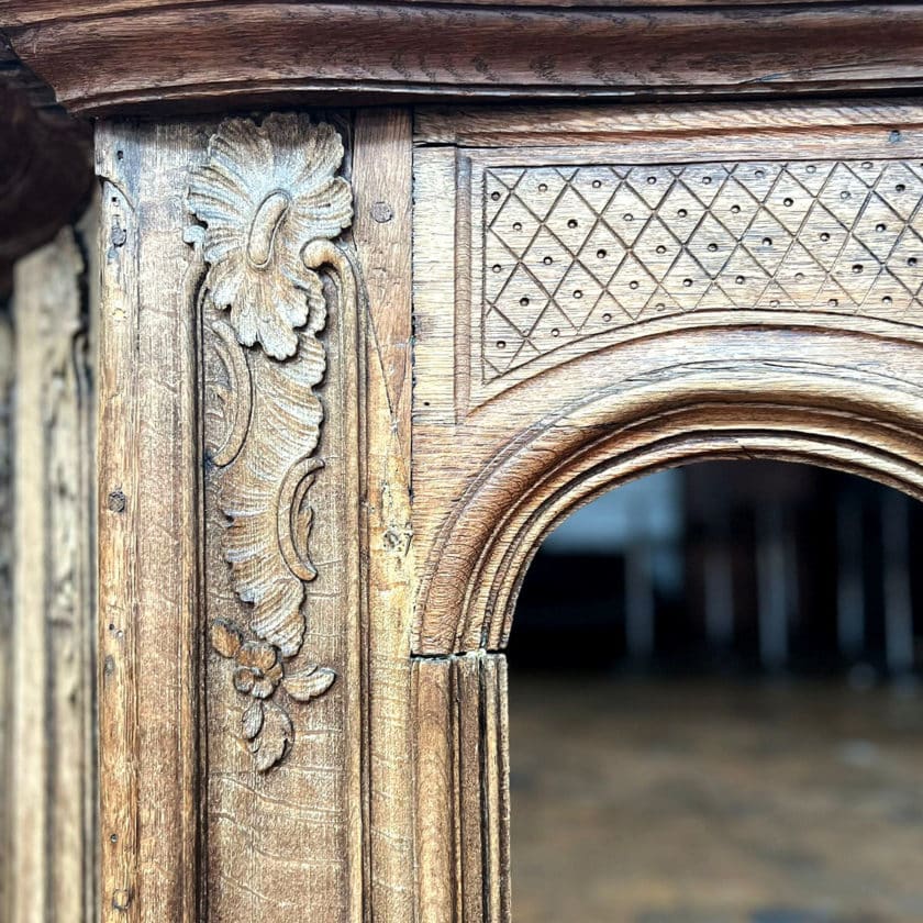 Louis XV style oak mantel 1