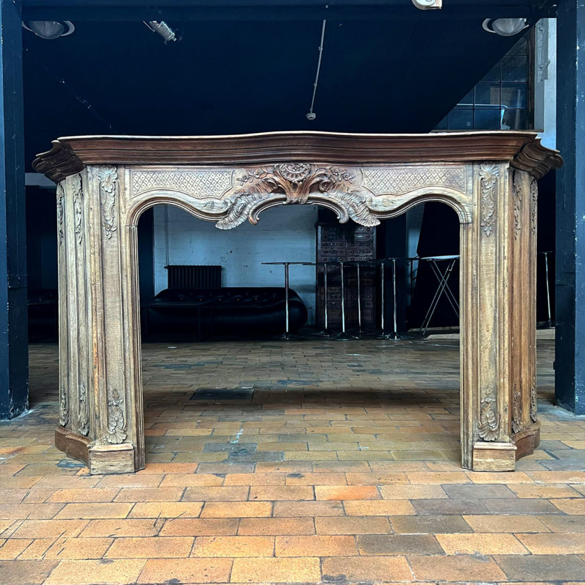 Oak mantel in the Louis XV style front