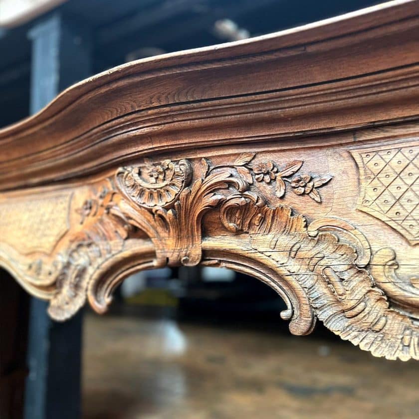 Louis XV style oak mantel top