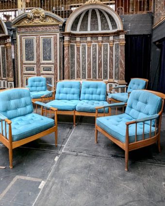 Salon scandinave bleu