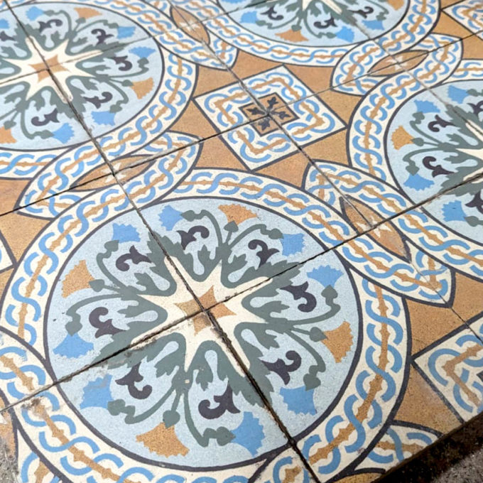 Greek motif cement tiles