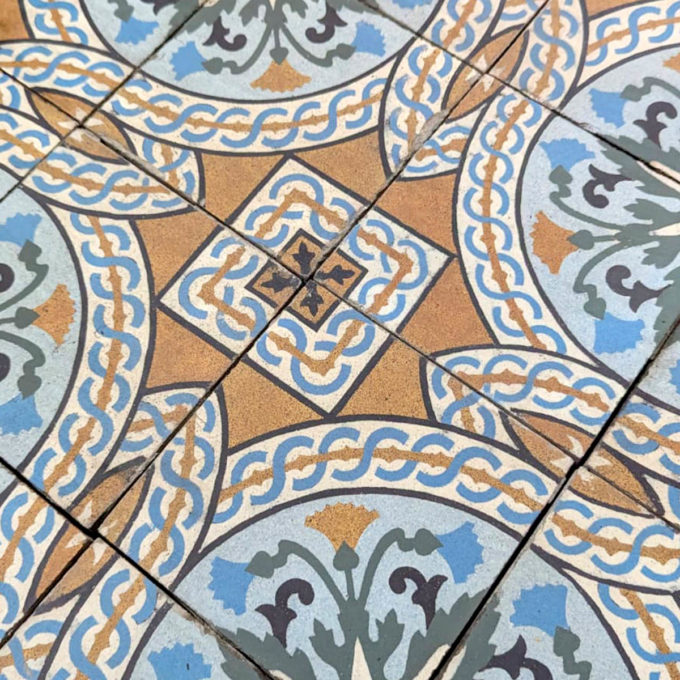 Greek motif cement tiles