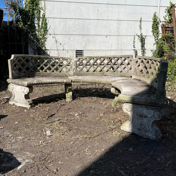 Reconstituted stone bench